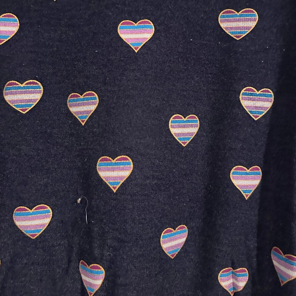 Chaser Navy Heart Print Long Sleeve Top Size S - Picture 2 of 9